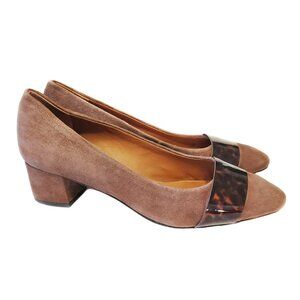 J. McLaughlin Ciara Suede Tortoise Shell Block Heel Pumps